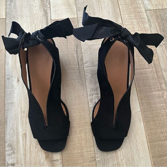 NOMASEI Camoscio Sandal Black Suede with Bow detail! - Picture 11 of 15